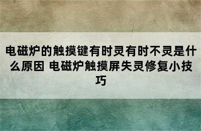 电磁炉的触摸键有时灵有时不灵是什么原因 电磁炉触摸屏失灵修复小技巧